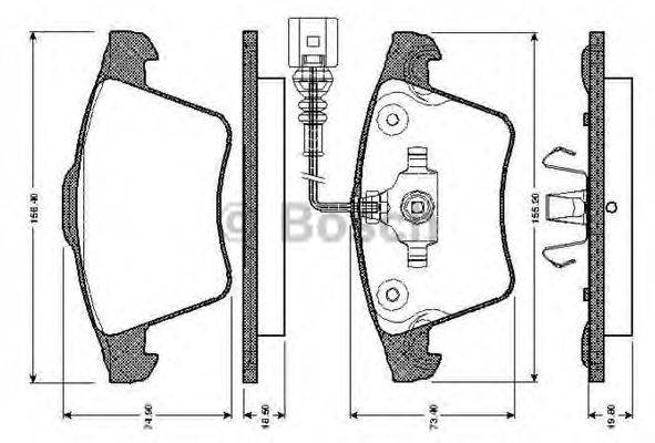 BOSCH 0986TB2922 Комплект гальмівних колодок, дискове гальмо