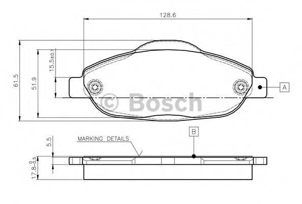 BOSCH 0986TB3059 Комплект гальмівних колодок, дискове гальмо