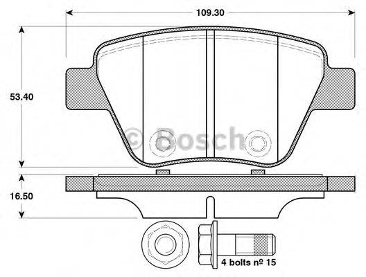 BOSCH 0986TB3114 Комплект гальмівних колодок, дискове гальмо