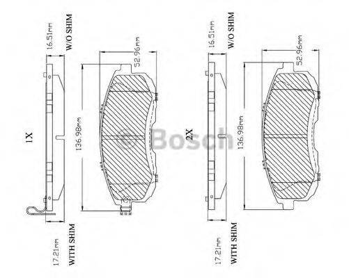 BOSCH F03B150004 Комплект гальмівних колодок, дискове гальмо