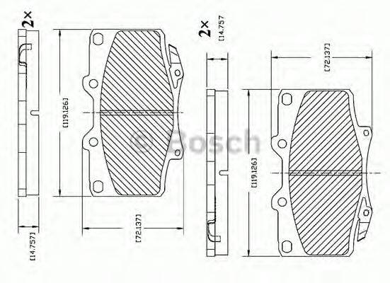 BOSCH F03B150015 Комплект гальмівних колодок, дискове гальмо