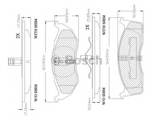 BOSCH F03B150029 Комплект гальмівних колодок, дискове гальмо