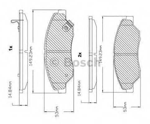 BOSCH F03B150057 Комплект гальмівних колодок, дискове гальмо