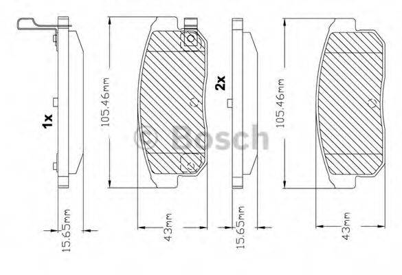 BOSCH F03B150097 Комплект гальмівних колодок, дискове гальмо