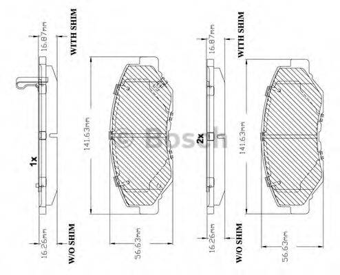 BOSCH F03B150103 Комплект гальмівних колодок, дискове гальмо