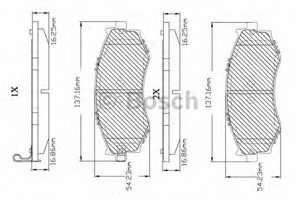 BOSCH F03B150233 Комплект гальмівних колодок, дискове гальмо