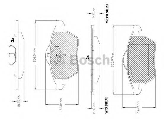 BOSCH F03B150241 Комплект гальмівних колодок, дискове гальмо