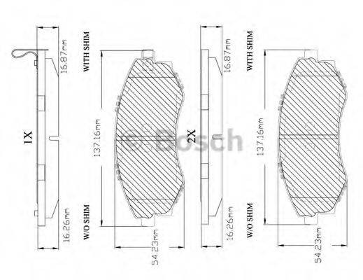 BOSCH F03B150277 Комплект гальмівних колодок, дискове гальмо