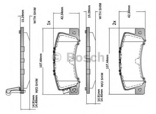 BOSCH F03B150407 Комплект гальмівних колодок, дискове гальмо