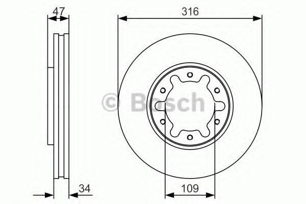 BOSCH 0986479R38 гальмівний диск