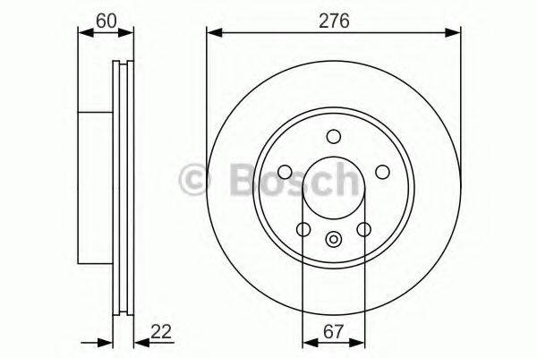 BOSCH 0986479R95 гальмівний диск