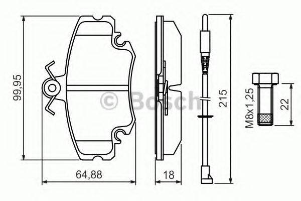 BOSCH 0986494522 Комплект гальмівних колодок, дискове гальмо