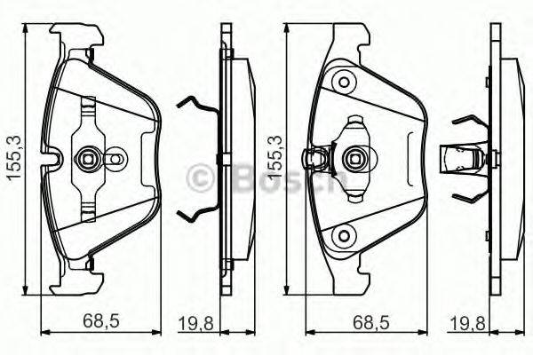 BOSCH 0986495082 Комплект гальмівних колодок, дискове гальмо