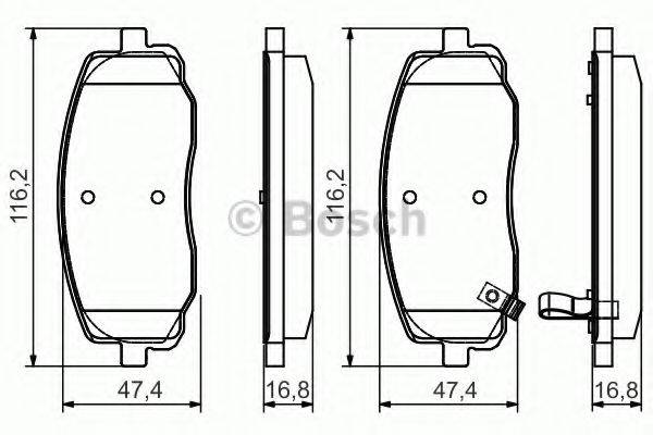 BOSCH 0986495084 Комплект гальмівних колодок, дискове гальмо