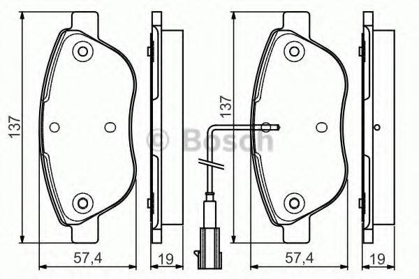 BOSCH 0986495086 Комплект гальмівних колодок, дискове гальмо