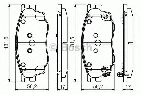 BOSCH 0986495087 Комплект гальмівних колодок, дискове гальмо