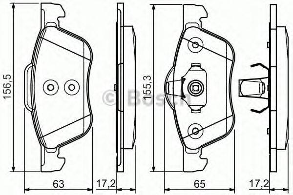 BOSCH 0986495118 Комплект гальмівних колодок, дискове гальмо