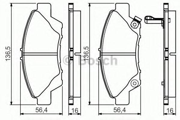 BOSCH 0986495154 Комплект гальмівних колодок, дискове гальмо