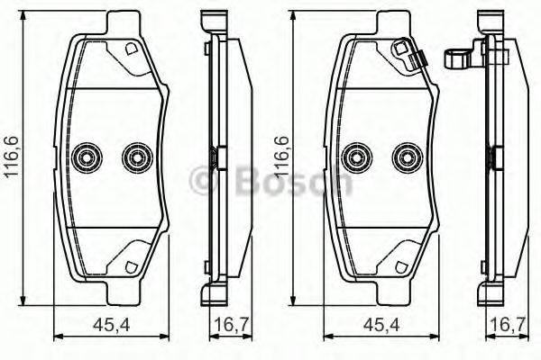 BOSCH 0986495155 Комплект гальмівних колодок, дискове гальмо