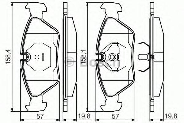 BOSCH 0986495162 Комплект гальмівних колодок, дискове гальмо