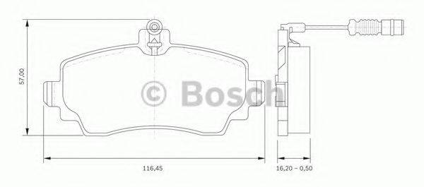 BOSCH 0986BB0117 Комплект гальмівних колодок, дискове гальмо