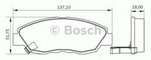 BOSCH 0986BB0188 Комплект гальмівних колодок, дискове гальмо