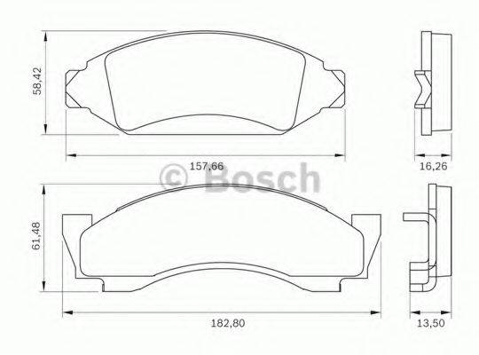 BOSCH 0986BB0257 Комплект гальмівних колодок, дискове гальмо