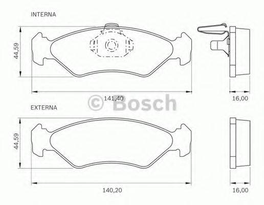 BOSCH 0986BB0276 Комплект гальмівних колодок, дискове гальмо