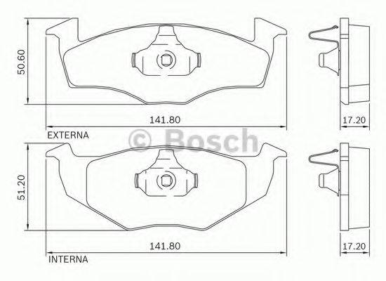 BOSCH 0986BB0705 Комплект гальмівних колодок, дискове гальмо