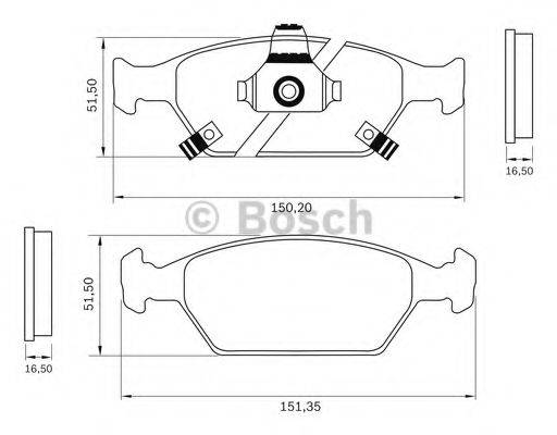 BOSCH 0986BB0771 Комплект гальмівних колодок, дискове гальмо