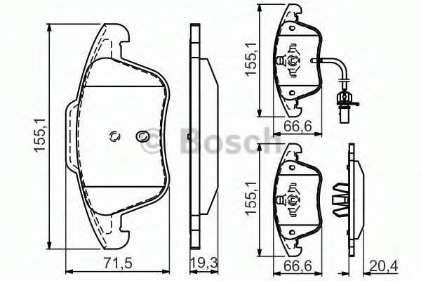 BOSCH 0986494538 Комплект гальмівних колодок, дискове гальмо