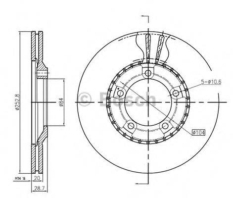 BOSCH 0986BB4312 гальмівний диск