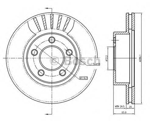 BOSCH 0986BB4336 гальмівний диск