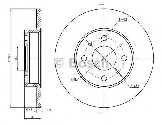 BOSCH 0986BB4351 гальмівний диск