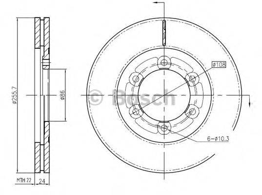 BOSCH 0986BB4365 гальмівний диск