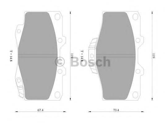 BOSCH 0986505798 Комплект гальмівних колодок, дискове гальмо