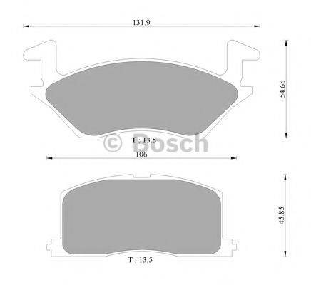 BOSCH 0986505938 Комплект гальмівних колодок, дискове гальмо