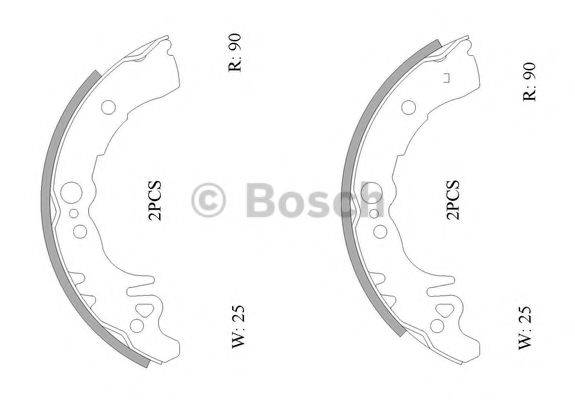 BOSCH 0986AB0119 Комплект гальмівних колодок