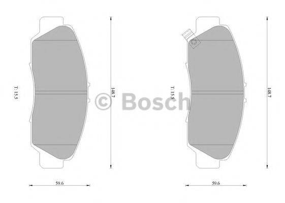 BOSCH 0986AB1424 Комплект гальмівних колодок, дискове гальмо