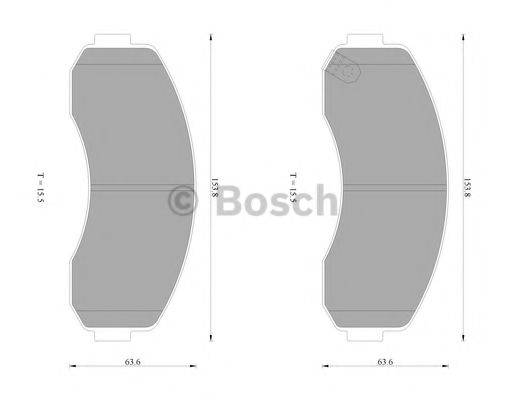 BOSCH 0986AB1464 Комплект гальмівних колодок, дискове гальмо