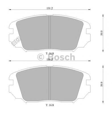 BOSCH 0986AB1484 Комплект гальмівних колодок, дискове гальмо