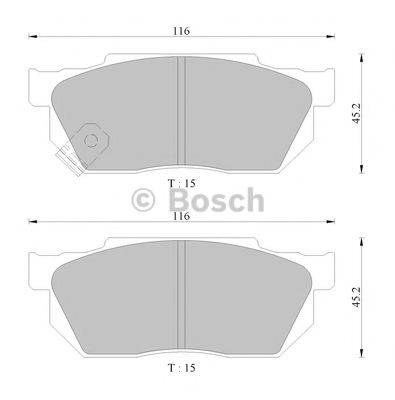 BOSCH 0986AB2225 Комплект гальмівних колодок, дискове гальмо