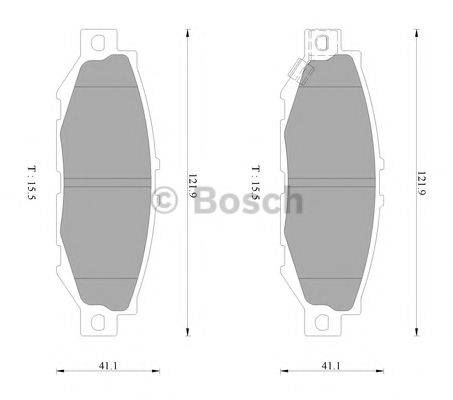 BOSCH 0986AB2243 Комплект гальмівних колодок, дискове гальмо