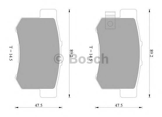 BOSCH 0986AB2553 Комплект гальмівних колодок, дискове гальмо