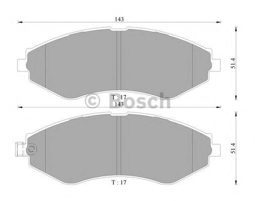 BOSCH 0986AB3044 Комплект гальмівних колодок, дискове гальмо