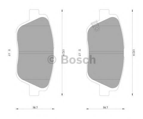 BOSCH 0986AB3093 Комплект гальмівних колодок, дискове гальмо