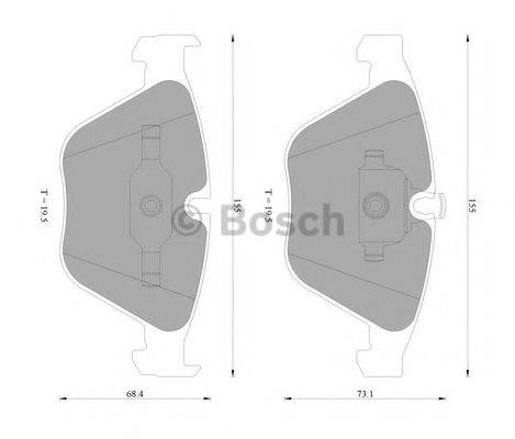 BOSCH 0986AB4570 Комплект гальмівних колодок, дискове гальмо