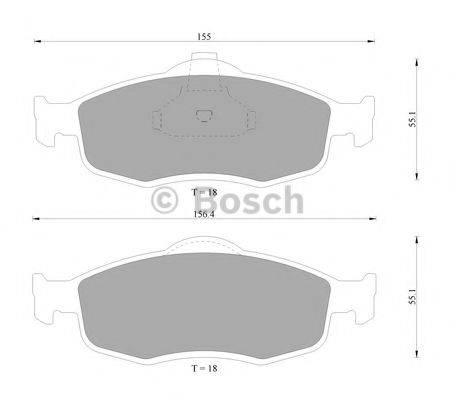 BOSCH 0986AB9196 Комплект гальмівних колодок, дискове гальмо