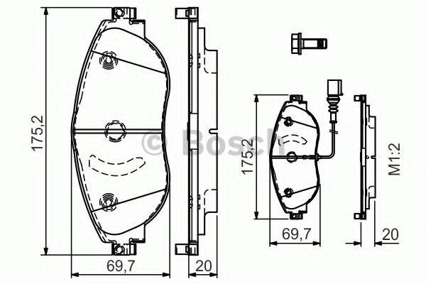 BOSCH 0986TB3175 Комплект гальмівних колодок, дискове гальмо