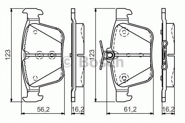 BOSCH 0986TB3176 Комплект гальмівних колодок, дискове гальмо